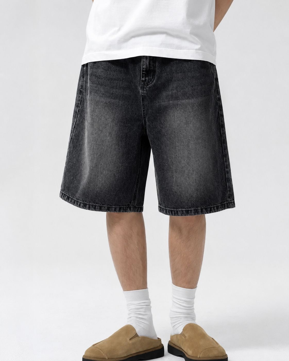 BLACK DENIM JORT
