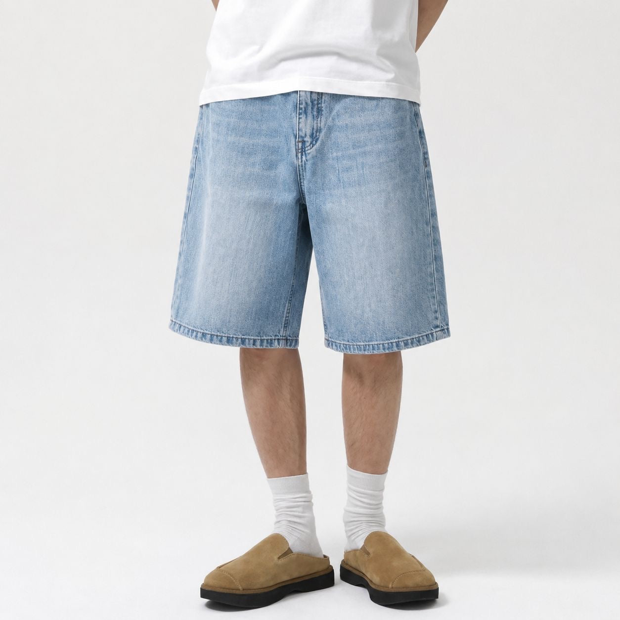 LIGHT BLUE DENIM JORT
